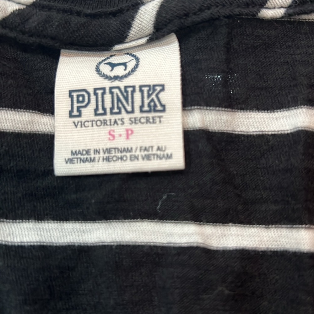 Pink VS Victoria Secret Long Sleeve Shirt Black White Vintage Small Bundle Y2K - Picture 6 of 7